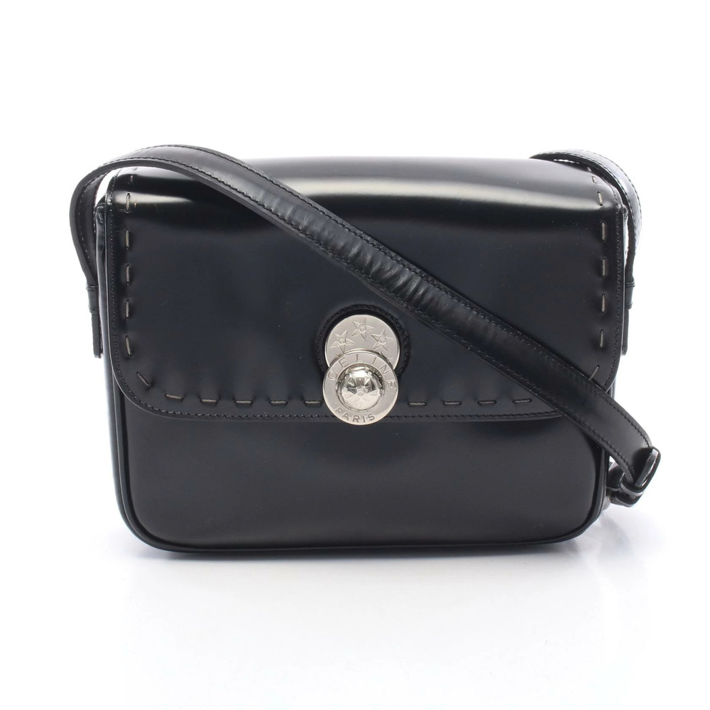 Celine Starball Shoulder Bag Leather Black